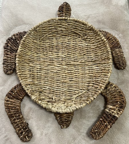 Nwt turtle woven rattan - turtle,