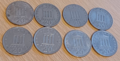 Greece drachmas coins x8 - greece,
