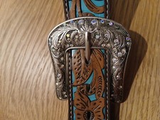Womens faux leather belt with