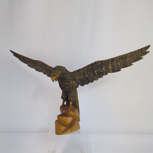 Hand carved wood eagle cm - carved,