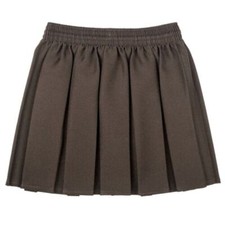 Girls School Skirts Box Pleated Elasticated Waist Skirt Kids School Uniform New