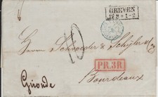 * R2 Greven 1856 on cover N. Bordeaux, numerous interest. stamps and compl. Text