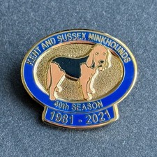 Kent and Sussex Mink Hounds 40th Season hunting enamel lapel pin badge otter