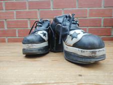 Original 1970s Vintage Platform Disco Boogie Stars Shoes Piped Black and White 