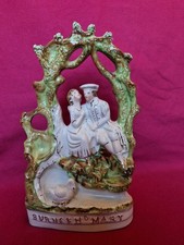 Burns & His Mary - Original Antique Staffordshire Flatback - 30 cm Tall - Bocage