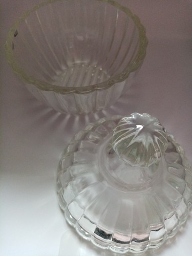 Vintage ribbed glass candy - vintage,