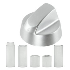 BELLING STOVES Silver Grey Oven Cooker Hob Control Knob Switch + Adaptor Kit