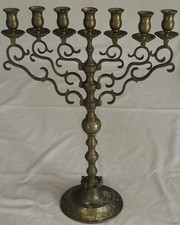 Large 8-Light Brass-Tone