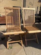 Hard Woodstock Solid Teak folding garden chairs (Set of 2)