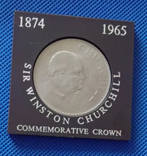 Winston Churchill uncirculated Crown 1965 in protective case.