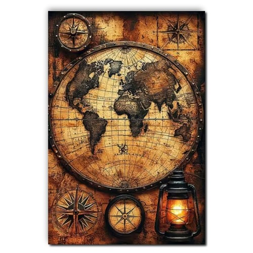 Vintage world globe map wall - world,