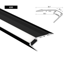 2M Black Aluminium LED Profile