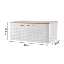 Large Metal Bread Bin W/Wooden