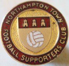 NORTHAMPTON TOWN FC Vintage SUPPORTERS CLUB Badge Maker FIRMIN LONDON 22mm Dia
