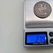 1889 Queen Victoria Jubilee Head Silver Crown, Good 27.9g