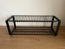 Black Metal CD Rack Storage Free Standing - Holds 24 CD's - Stackable