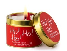 Lily Flame Ho Ho Ho Festive Scented Candle. Lidded Candle