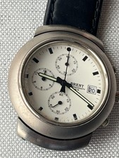 2000- Men's Vintage BRENT 12 Hour Chronograph Date 3atm Wristwatch. Running