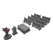 Church pews 28mm miniature - church,