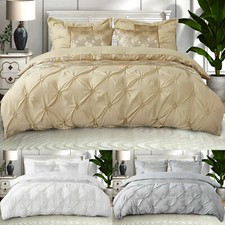 Luxury Reversible Jacquard Glitter Quilt Duvet Cover Double King Size Bed Set