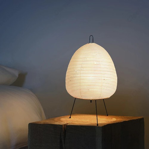 Tripod rice paper table - tripod, lamp