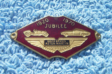 VINTAGE 1970 ASTON MARTIN JUBILEE CAR DASH PLAQUE~DAVID BROWN DB6/DBS BADGE RARE