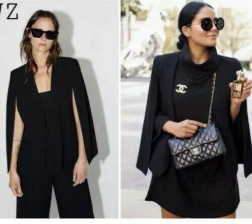 Zara black cape blazer poncho - cape,