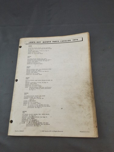 1976 lawn boy mower parts - 1976,