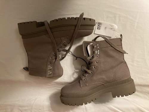 Chunky canvas boots - h&m,