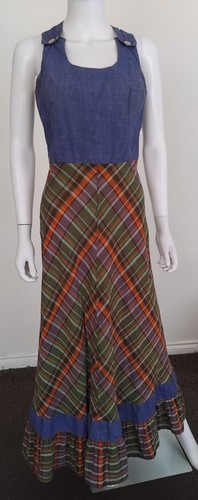 Vintage 70s denim check - 70s,