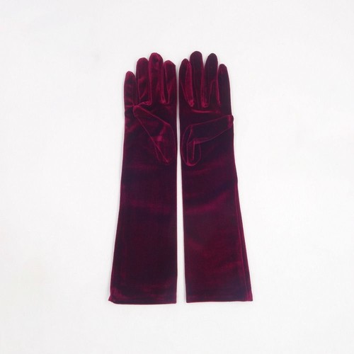 Velvet long gloves punk - velvet,