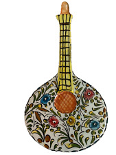Ceramica De Coimbra Bandurria Guitar Portugal Hand Painted Signed Standing New