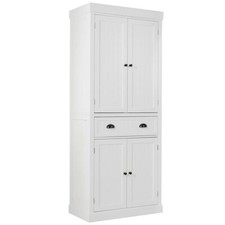 Wood Tall Storage Cabinet 2 Doors Display Organizer Freestanding Pantry Cupboard