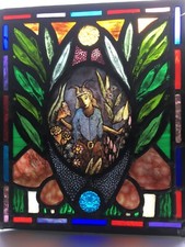 Fairy stained glass panel. 