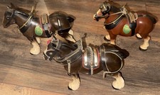 Melba Ware Vintage Ceramic Horses 3x Figurines 8 X 7 Inches