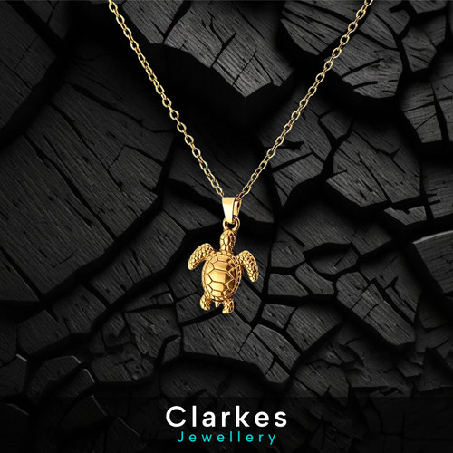 18ct turtle pendant - turtle,
