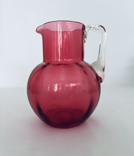 Vintage cranberry glass jug - cranberry,
