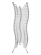 Vintage CD Rack Shelf Holds 30 CDs Curved Wavey Metal Wire Freestanding Storage