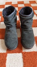 Hotter Suede Pixie Boots Womens UK4.5 Black Tassel Comfort Concept Slouch