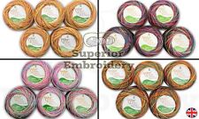 5 Multi Rainbow ANCHOR Pearl Cotton Crochet Balls Size N.8 Thread 85 Meters UK