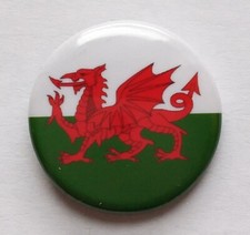 WALES FLAG BUTTON BADGE Cymru