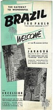 Vintage Sao Paulo Brazil Brochure Travel Tourist Excursions 1950s