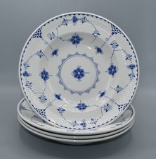 Set of 4 Furnivals Blue Denmark Rimmed Soup / Pasta Bowls  9“ / 22.5 cm