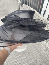 M&S Black Special Occasion Hat Formal Wedding Collapsible Travel Abroad
