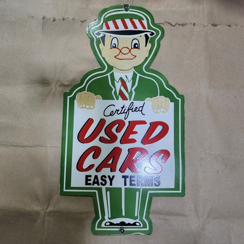 Usedcars porcelain enamel sign - porcelain,