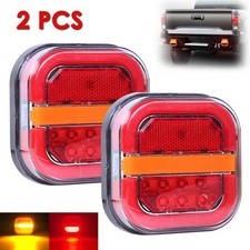2x LED Rear Tail Lights Stop Brake Dynamic Indicator Lamp Truck Trailer 12v-24v