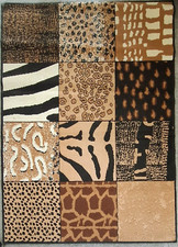 Meduim Brown Beige Multi Animal Leopard Print Rug 6' x 4' approx. Collect M33