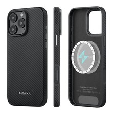 PITAKA Magnetic Protective Case for iPhone 16 Pro Lightweight and Thin Black