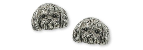 Shih tzu cufflinks sterling - shih,