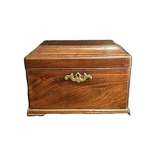 A George III Mahogany Tea Chest, with Brass Fitting on Bracket Feet